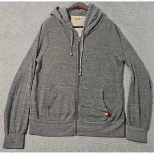 Aviator Nation Zip Up Classic Bolt Hoodie M Venice CA USA Heather Gray Surf Mens